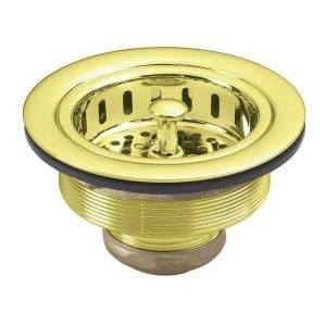 Westbrass 3 1/2 in. Post Basket Strainer in Polished Brass D214 01