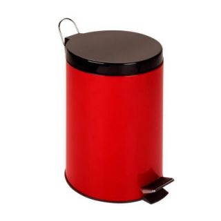 Honey Can Do 12 l Red Steel Step Touchless Trash Can TRS 02073