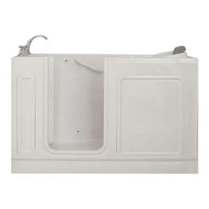 American Standard 5 ft. Left Hand Drain Walk In Whirlpool Tub with Quick Drain in White 3260.214.WLW