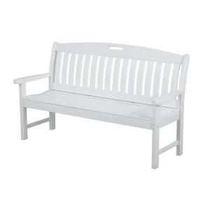 POLYWOOD Nautical White 60 in. Patio Bench NB60WH