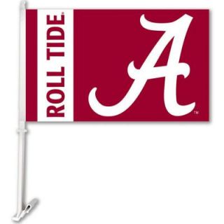 BSI Products NCAA 11 in. x 18 in. Alabama 2 Sided Car Flag with 1 1/2 ft. Plastic Flagpole (Set of 2) 97102