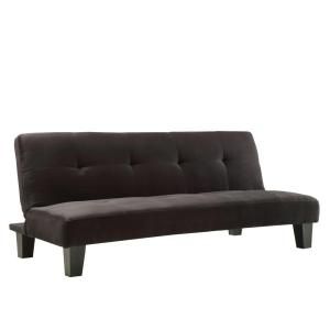 HomeSullivan Black Microfiber Tufted Mini Sofa Bed Lounger 40922F367W(3A)