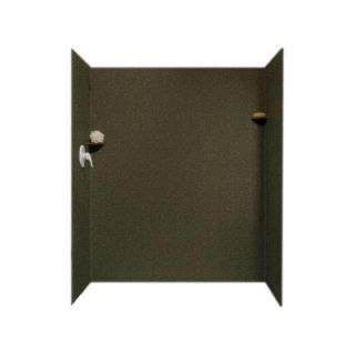 Swanstone 32 in. x 60 in. x 72 in. Three Piece Easy Up Adhesive Shower Wall Kit in Green Pasture DISCONTINUED SK 326072 095