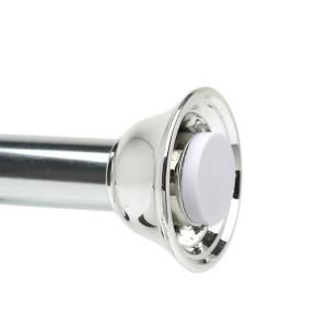 Zenith 72 in. Twist Tight Tension Mount Decorative Metal Shower Curtain Rod in Chrome 771SS