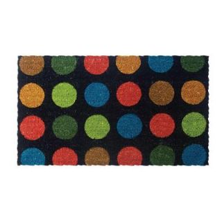 Entryways Dots in Color 18 in. x 30 in. Hand Woven Coir Door Mat 844S