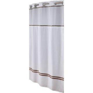 Hookless Shower Curtain in White/Brown Escape RBH40ES305