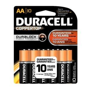 Duracell CopperTop Alkaline AA Batteries (10 Pack) 004133375264