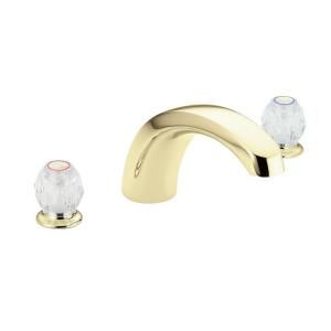 MOEN Chateau 2 Handle Deck Mount Roman Tub Faucet Trim Kit in Polished Brass (Valve Not Included) T999P