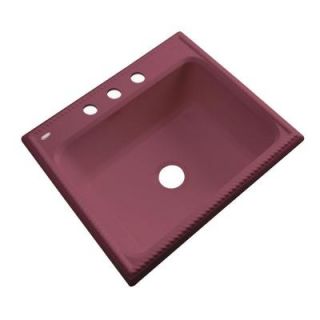 Thermocast Wentworth Drop in Acrylic 25x22x9 in. 3 Hole Single Bowl Kitchen Sink in Raspberry Puree 27365