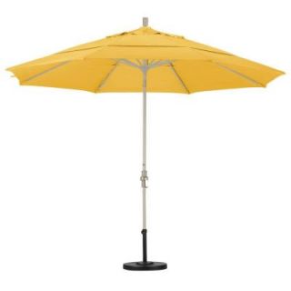 California Umbrella 11 ft. Aluminum Collar Tilt Double Vented Patio Umbrella in Yellow Pacifica GSCU118913 SA57 DWV