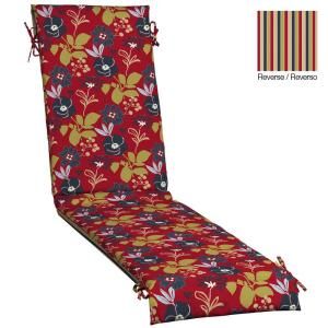 Hampton Bay Reversible Petite Modern Floral Outdoor Sling Chaise Lounge Cushion GC41008A 9D1