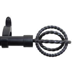 Rulu 44 in.   108 in. Telescoping Concentric Rings Black Curtain Rod Set 28497