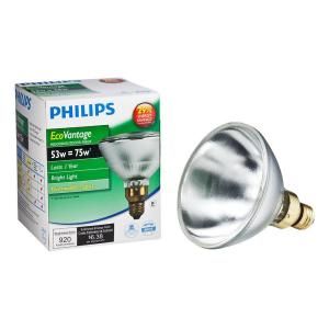 Philips EcoVantage 53 Watt Halogen PAR38 Indoor/Outdoor Dimmable Spot Light Bulb DISCONTINUED 419457