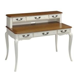 Home Styles Oak and Rubbed White Executive Desk with Hutch 5518 152