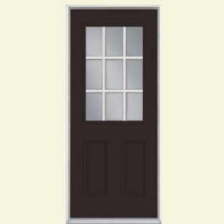 Masonite 9 Lite Painted Steel Entry Door with No Brickmold 41137
