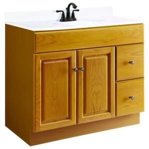 Design House Claremont 36 in. W x 21 in. D Vanity Cabinet Only Unassembled in Honey Oak 545186