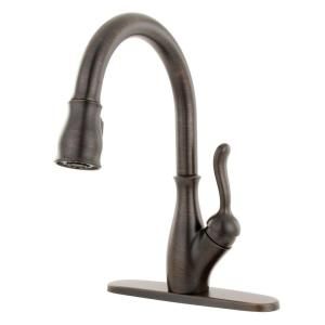 Delta Leland Single Handle Pull Down Sprayer Kitchen Faucet in Venetian Bronze Featuring MagnaTite Docking 9178 RB DST