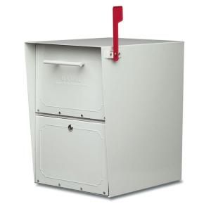Architectural Mailboxes Oasis Jr. Post Mount or Column Mount Locking Mailbox in Pearl Gray 6200G 10