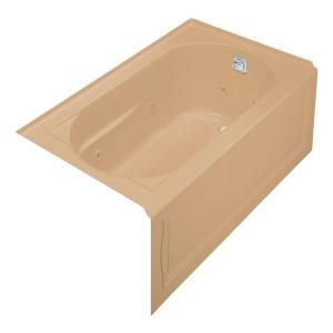 KOHLER Devonshire 5 ft. Whirlpool Tub with Integral Apron and Right Hand Drain in Mexican Sand K 1357 RA 33