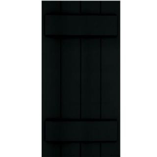 Winworks Wood Composite 15 in. x 30 in. Board and Batten Shutters Pair #653 Charleston Green 71530653