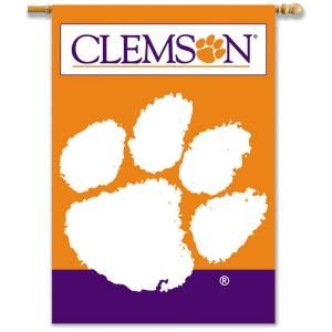 BSI Products NCAA 28 in. x 40 in. Clemson 2 Sided Banner with Pole Sleeve 96125