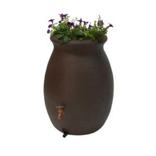 Algreen Castilla Brownstone 50 gal. Decorative Rain Barrel with Planter 81313