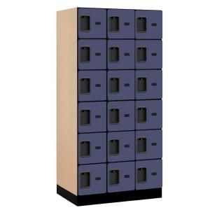 Salsbury Industries 36000 Series 36 in. W x 76 in. H x 21 in. D 6 Tier Box Style Designer Wood Locker in Blue 36361BLU