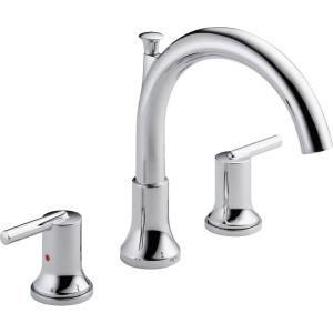 Delta Trinsic 2 Handle Deck Mount Roman Tub Faucet Trim Only in Chrome (Valve not included) T2759