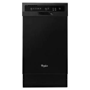 Whirlpool 18 in. Front Control Dishwasher in Black with Stainless Steel Tub WDF518SAAB
