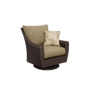 Brown Jordan Highland Patio Motion Lounge Chair in Meadow with Aphrodite Spring Throw Pillow M10035 LA 10