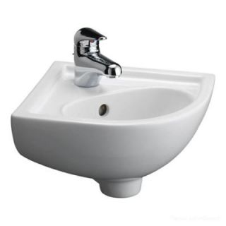 Barclay Products Petite Corner Wall Hung Bathroom Sink in White 4 745WH