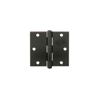 Schlage 3.5 in. Aged Bronze Square Hinges (3 Pack) 677591