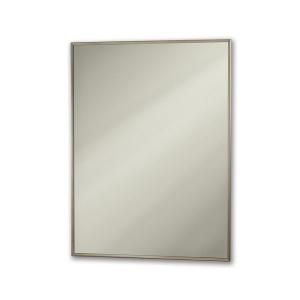 NuTone Theft proof 30 in. x 18 in. Framed Wall Mirror in Stainless Steel 178P30CH
