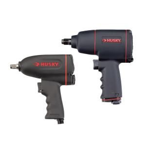 Husky 2 Piece Air Tool Kit with 1/2 in. Impact Wrench (550 ft./lbs. of Torque) and 1/2 in. Impact (350 ft./lbs. of Torque) CAT1556