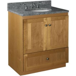 Simplicity by Strasser Shaker 30 in. W x 21 in. D x 34.5 in. H Door Style Vanity Cabinet Only in Natural Alder 01.157.2