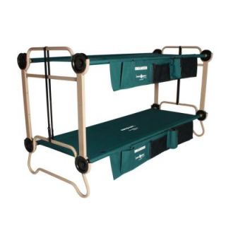 Disc O Bed Cam O Bunk 32 in. Green Bunkable Beds with Leg Extensions and Bed Side Organizers (2 Pack) 30001BOE