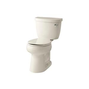 KOHLER Cimarron Comfort Height 2 Piece Round Toilet with Right Hand Trip Lever in Almond K 3887 RA 47