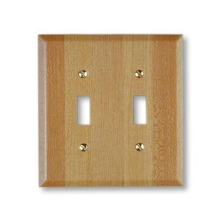 Amerelle Steel 2 Toggle Wall Plate   Faux Wood 151TTBB
