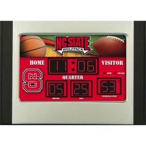 North Carolina State University 6.5 in. x 9 in. Scoreboard Alarm Clock with Temperature 0128645