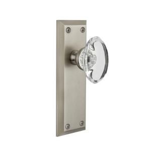 Grandeur Satin Nickel Dummy Fifth Avenue Plate with Provence Crystal Knob FAVPRO 20 SN