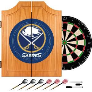 Trademark Wood Finish Dart Cabinet Set   NHL Buffalo Sabres NHL7000 BS