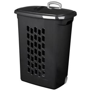 Sterilite Black Plastic Wheeled Laundry Basket (3 Pack) 12229003