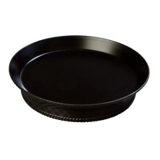 Carlisle 10 in. Diameter Polypropylene Round Serving Platter with Raised Base in Black (Case of 12) 652703