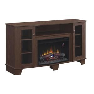 Home Decorators Collection Grand Haven 59 in. Media Console Electric Fireplace in Walnut 82612
