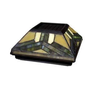 6 in. x 6 in. Stained Glass Solar Post Cap 511 0014