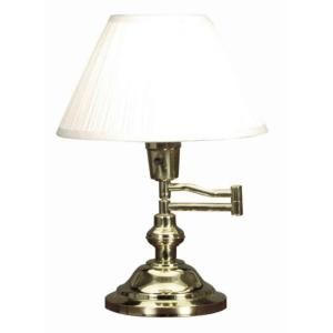 Kenroy Home Classic Swing Arm 15 in. Polished Brass Desk Lamp 30163