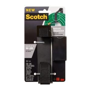 Scotch 1.5 in. x 6 in. Bracket with 30 in. Black Garage Organizer Bundling Strap RF3780