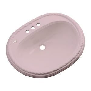 Malibu Drop in Bathroom Sink with Faucet Hole in Wild Rose 83463