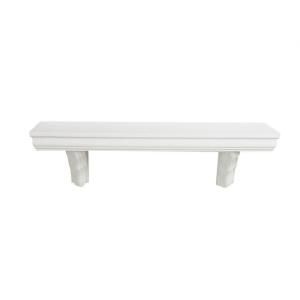 Home Decorators Collection 35.4 in. L Ivory Classic Bracketed Wood Wall Shelf 0191534