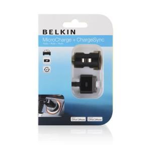 Belkin iPhone Micro Car Charger 1 AMP w/ 3 Charge Sync Cable F8Z446ttP